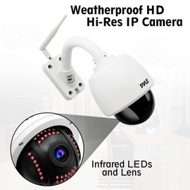 Pyle Outdoor IP Camera Optical Zoom - 960p HD Weatherproof Wireless Remote Home WiFi Security Surveillance h.264 ONVIF Video - Outside PTZ Pan Tilt Dome 4X Zoom for PC iOS and Android - PIPCAMHD46