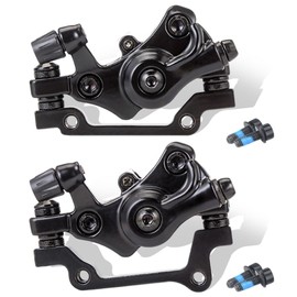 Wangzzniu Mechanical Disc Brake Caliper Set, Universal Fit for Mountain Bike/Road Bike, Aluminum Alloy Brake Calipers with Adapter, Front & Rear Installation, Wear-Resistant & Anti-Corrosion (Black)