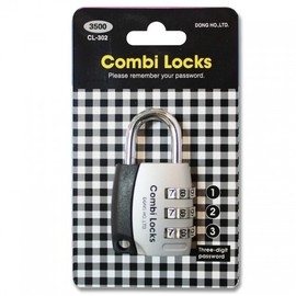 Combi-Lock CL-302 Locker Combination Lock - Black 1 piece 2ea