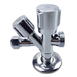 PipeSan Universal Combination Angle Valve 1/2" - 3/8" - 3/4" Made of Brass, Self-Sealing, Corrosion Resistant, Ideal for Washing Machine and Dishwasher Connection