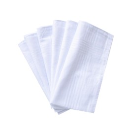Mens White Cotton 100% Cotton handkerchiefs Pack 6PCS