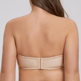 MELENECA Women's Strapless Bra - Underwired Bra Large Size Breasts with Moulded Cups, beige