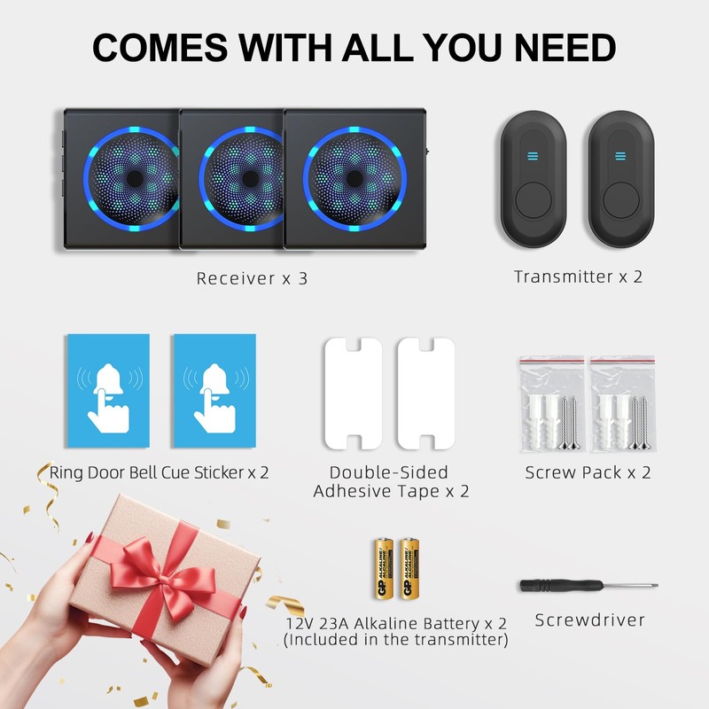 CallToU Hearing Impaired Doorbell with Strobe Light & 55 Melodies,
