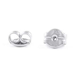 Earrings Backs White Gold (1 Pair) (Small Size) 9 Carat - Gift Box, White gold