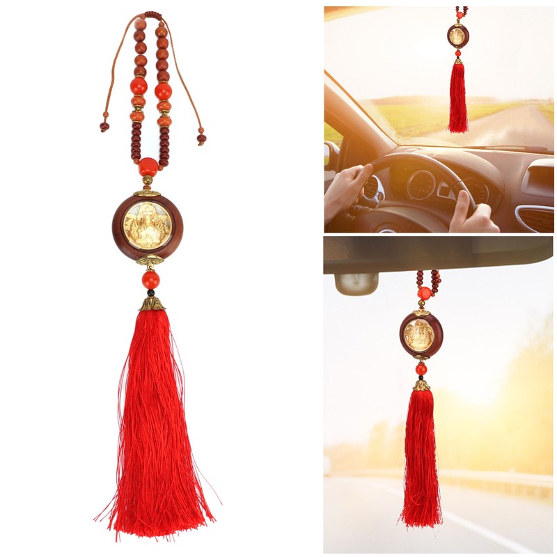 Buddha Decor Rosewood Statue Pendant Lucky Car Interior Decoration for