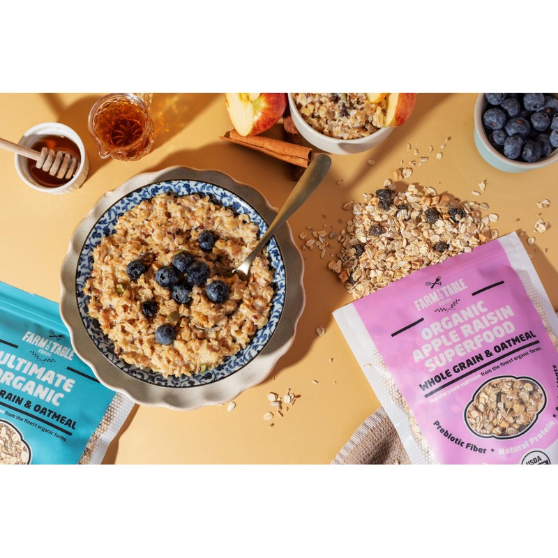 Farm to Table Foods Organic Oatmeal Variety Pack – High-Protein,