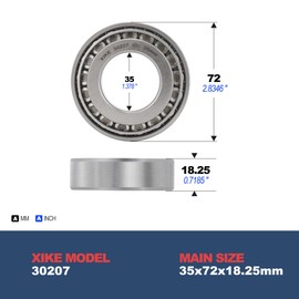 XiKe Pack of 2 30207 Tapered Roller Bearings 35 x 72 x 18.25 mm, Suitable for DIY, ATV, Car, Truck, Trailer Wheels, Gearbox & Engine, Industrial, Technology, Agriculture, Garden Machines and Reducers