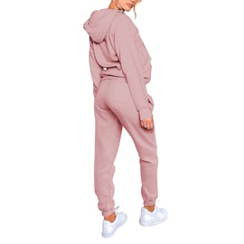 Fixmatti Womens Traksuit Full Zipper Jacket and Sweatpants Set Hooded Jogger Sweatsuit 2 Pieces Outfits Pink XL