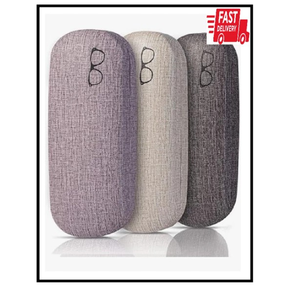 Does not apply 3pc Hard Shell Clamshell Eyeglasses Case Unisex