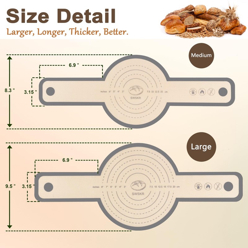 Silicone Bread Sling for Dutch Oven,2 Sizes Set Non-Stick &