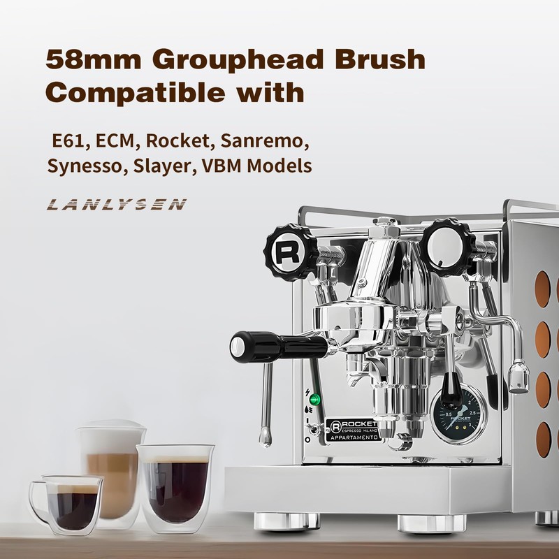 Espresso Coffee Machine Cleaning Brush, 360° Cleaning Push-Up Coffee Maker
