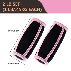 Soft Dumbbell Set with Wrist Strap: TOATELU Soft Dumbbell Sets, Aerobic Dumbbells, Strength Training Equipment, for Aerobics, Pilates, Yoga, 1 lb (Set of 2 / One Pair)