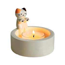 Drawelry Kitten Candle Holder Warming Paws Cat Tea Light Holder Warming Hands Funny Animal Tea Light Holder (No Candles) Cute Cat Tea Light Holder - Style: Cat 2