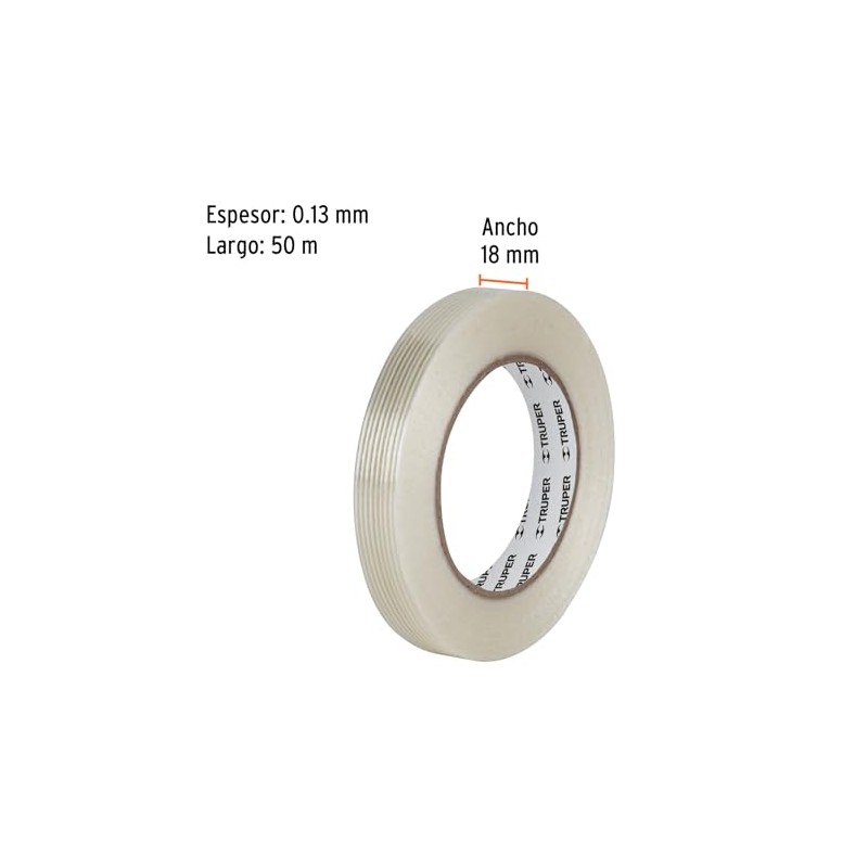 Truper CFI-18, Cinta flejadora con filamentos 18 mm x 50