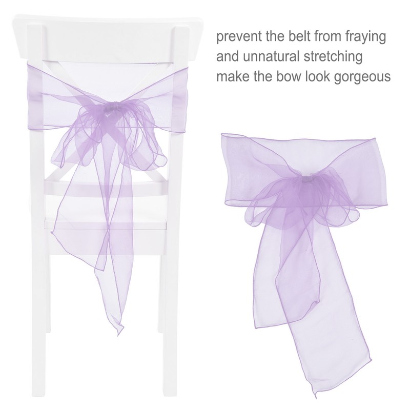 10Pcs Organza Banquet Chair Sash Exquisite Chair Bows Sashes for