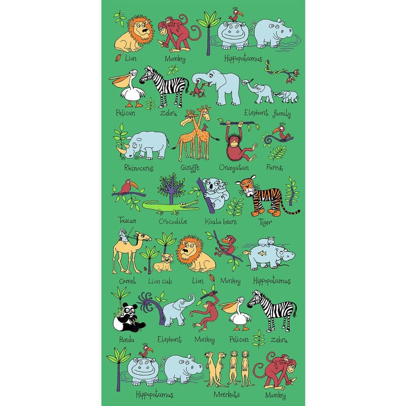 Tyrrell Katz Kids Jungle Printed Towel in Blue - Children’s