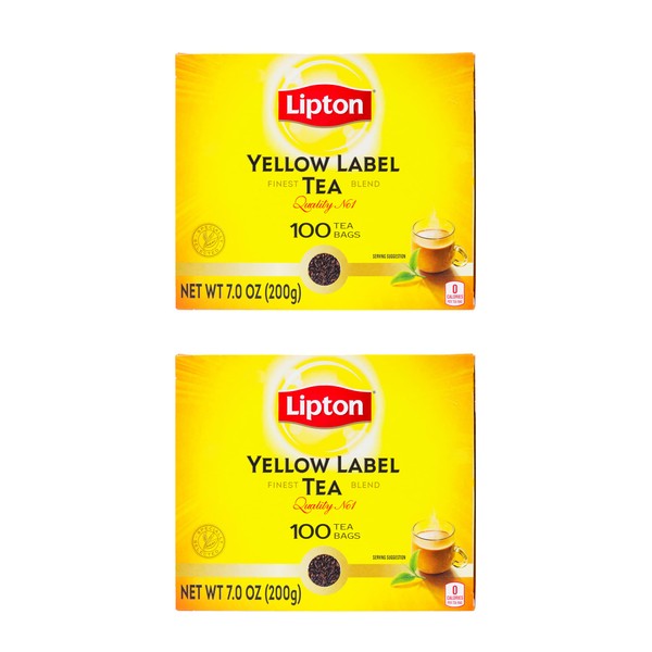 Lipton Yellow Label Tea International Blend 100 Tea Bags (Pack of 2)