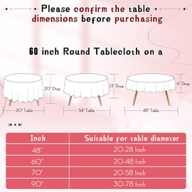 Cobedzy 1 Pack 60 Inch Round Satin Tablecloth Red Satin Table Cover, Overlay Silky Tablecloth Dining Table Cloths for Wedding, Party, Banquet, Events, Reception, Dinner