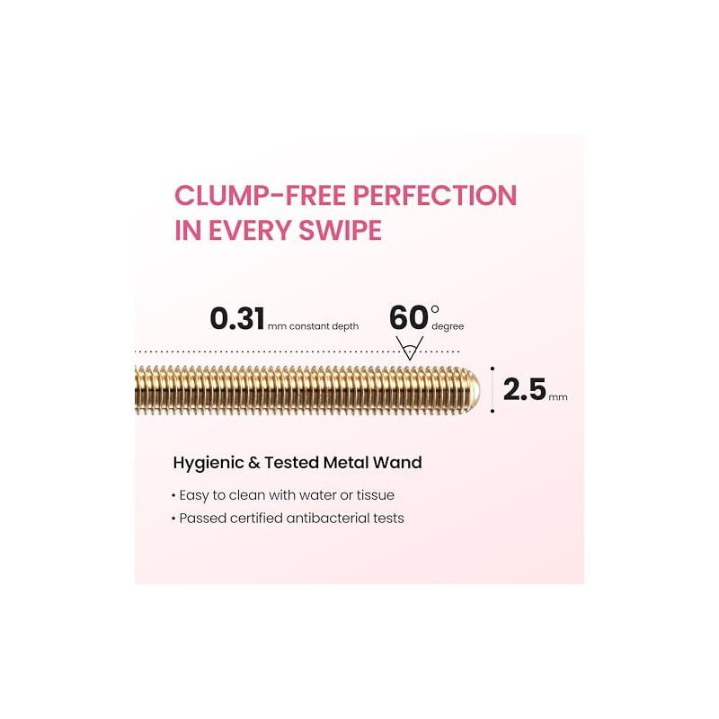DERMALOGY by NEOGENLAB Extra Slim Metal Mascara, Long-Lasting Volumizing &