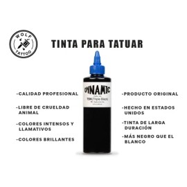 Dynamic Ink Tinta Color Tattoo Profesional 8oz Triple Bw