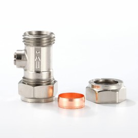 Flat Faced Isolation Service Valve, 15mm x 1/2" Male End, 15mm Flat Faced Isolation Valve