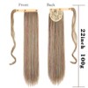 Straight Ponytail Extension, 22Inch Long Drawstring Straight Hair Extensions Natural