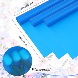 Kosotody 20 Sheets Waterproof Floral Wrapping Paper,Bouquet Packaging Paper for Florist Supplies Wedding Floral Graduation, 22.8x22.8 inch (Misty Blue)…