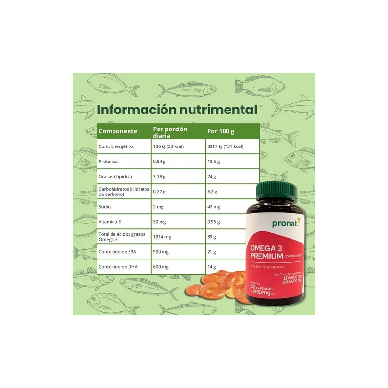 Suplemento Omega 3 Premium Concentrado - Epadha 60 Capsula