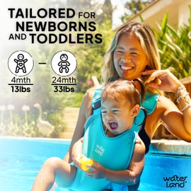WaterLand Baby Carrier - Innovative Carrier You Can Use Both in Water & Land - Waterproof Infant Chest Holder with Adjustable Straps, Lightweight Toddler Harness for Pool & Beach (Grey)