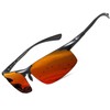 Duco Men's Sports Carbon Fiber Temple Polarized Sunglasses 100% UV