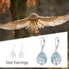 Owl Dangle Drop Earrings 925 Sterling Silver Tree of Life