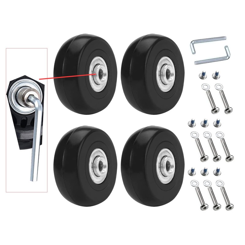 Basetousual Set of 4 Replacement Wheels for Suitcases (68 x
