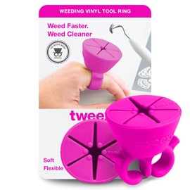 tweexy Craft Vinyl Weeding Scrap Collector Ring | Weeding Tools for Vinyl Heat Transfer, HTV Crafting & Adhesive Paper Sheets Holder | Portable Heat Press Accessories and Supplies (Fuchsia)