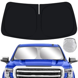 YEGZA Car Sun Shade for 2019-2024 GMC Sierra 1500 2500 3500 2500HD 3500HD Pickup Truck Auto Interior Accessories Foldable Sunshade Windshield Visor Cooler Protector Front Windows Cover Shield