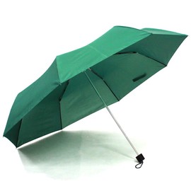 D70 Folding Umbrella, Rain or Shine, Ribs, 27.6 inches (70 cm), Large, green