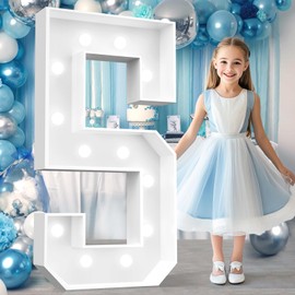 Ledido 4FT Marquee Light Up Numbers, Cool White Light Up Numbers Large Marquee Letters for Party Decorations,5th 15th Birthday Anniversary Decor, Number 5