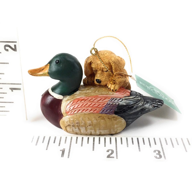 Kurt Adler Puppy W/Duck Decoy Ornament - 3 Assorted: Brown,