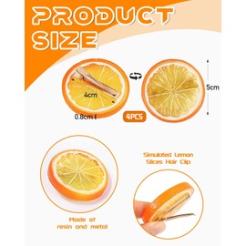 GAJUS 4-teiliges Haarspangen-Set, orangefarbene Haarspangen, elastische Haarbänder für Mädchen und Frauen, süße Frucht-Haarschmuck für Karneval, Kostümparty