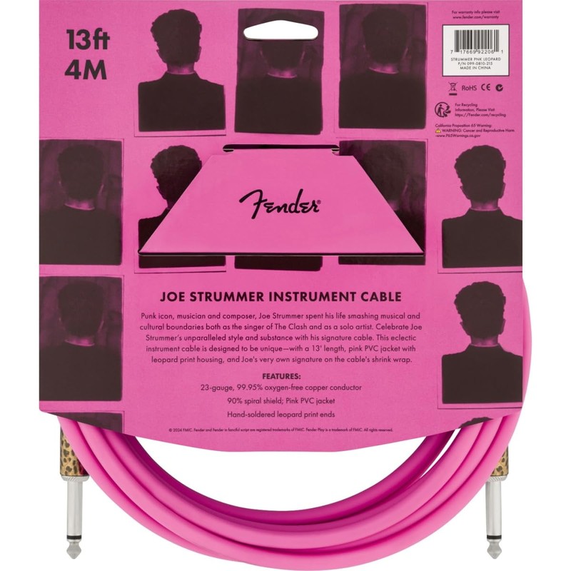 Joe Strummer 13' Instrument Cable, Pink Leopard