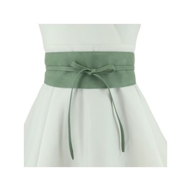 FASHIONGEN Obi Belt for Women – Wide Waist Belt in Faux Leather, MICA - Khaki, S-M