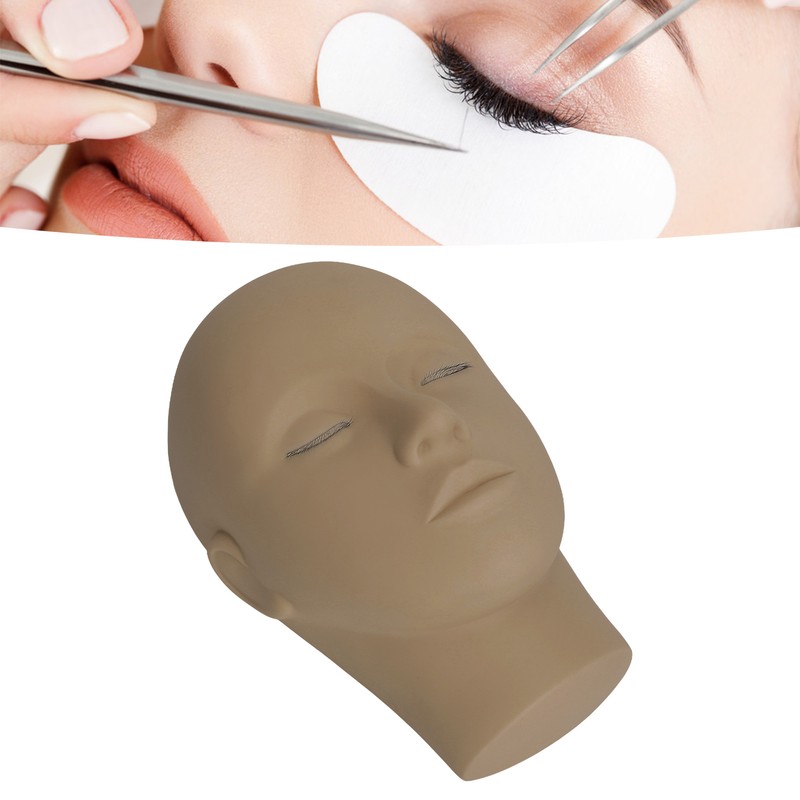 Eyelash Extension Mannequin Head 3 Layer Lashes Makeup Beauty Silicone