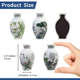 TDIAVH 3D Vase Fridge Magnets,4PCS Ceramic Flower Vases Refrigerator Magnets for Kitchen,3D Ceramic Vase Fridge Magnet Set for Office,Decorative Refrigerator Magnets for House and Whiteboard