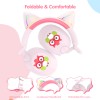 LOBKIN Kids Headphones Microphone Toddler Cat Ear LED Light Rotatable