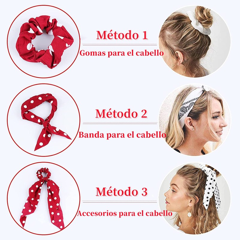 12 Pcs Coleteros para el Pelo, Elástico Bandas para Peinar