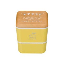 Masakazu 45-75751-2 Lunch Box PARIS Square Nest Lunch Garland, Mokume x Yellow