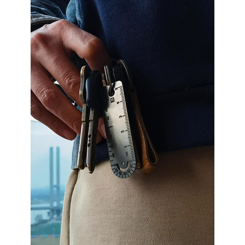 Airgoesin 1 Portable Titanium Ruler, Micro Ruler, Keychain Titanium Key