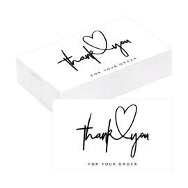 CANCYCC Pack of 100 thank you cards, thank you cards, blank inside of the card, watercolour design, thank you cards