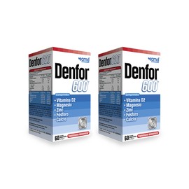 DENFOR 600 Vitamina D2, magnesio, Zinc y Fósforo cmd Duo pack con 2 Cajas con frascos de 60 Comprimidos c/u.