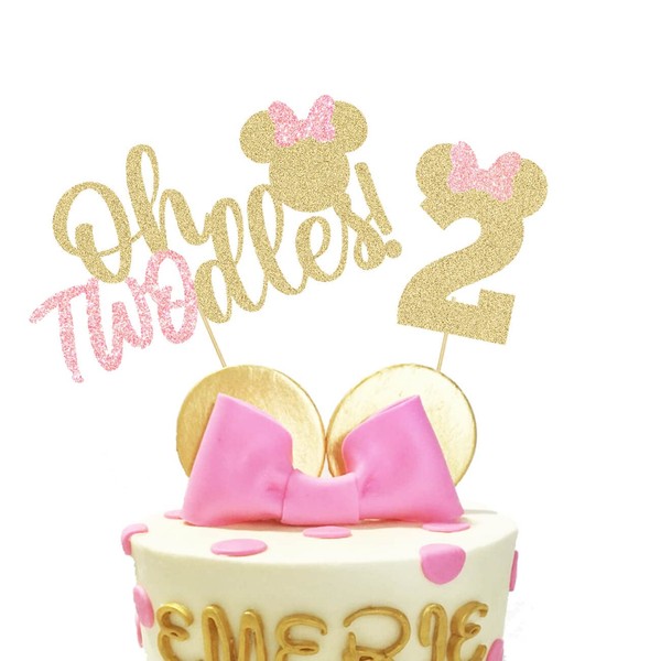 Minnie Twodles y 2 decoraciones para pastel