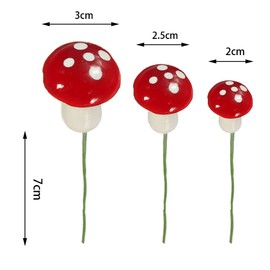 Wohlstand 60 Pieces Mini Red Mushroom Garden Spotted Garden Mushroom Flower Pot Mushroom Miniature Flower Pots for Garden Decoration and Yard Decoration